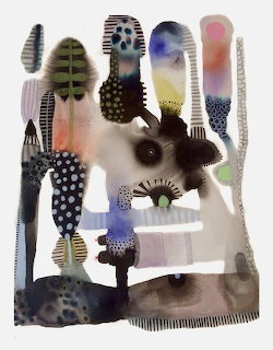 Abstract Watercolor Feathers Art