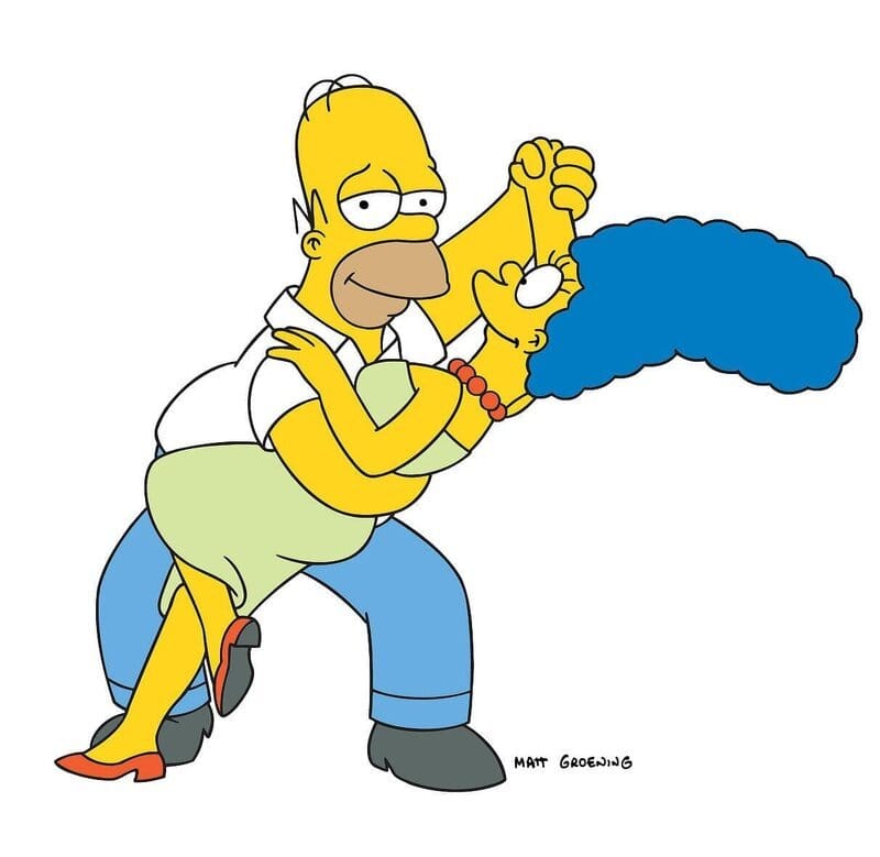 Homer and Marge Simpson