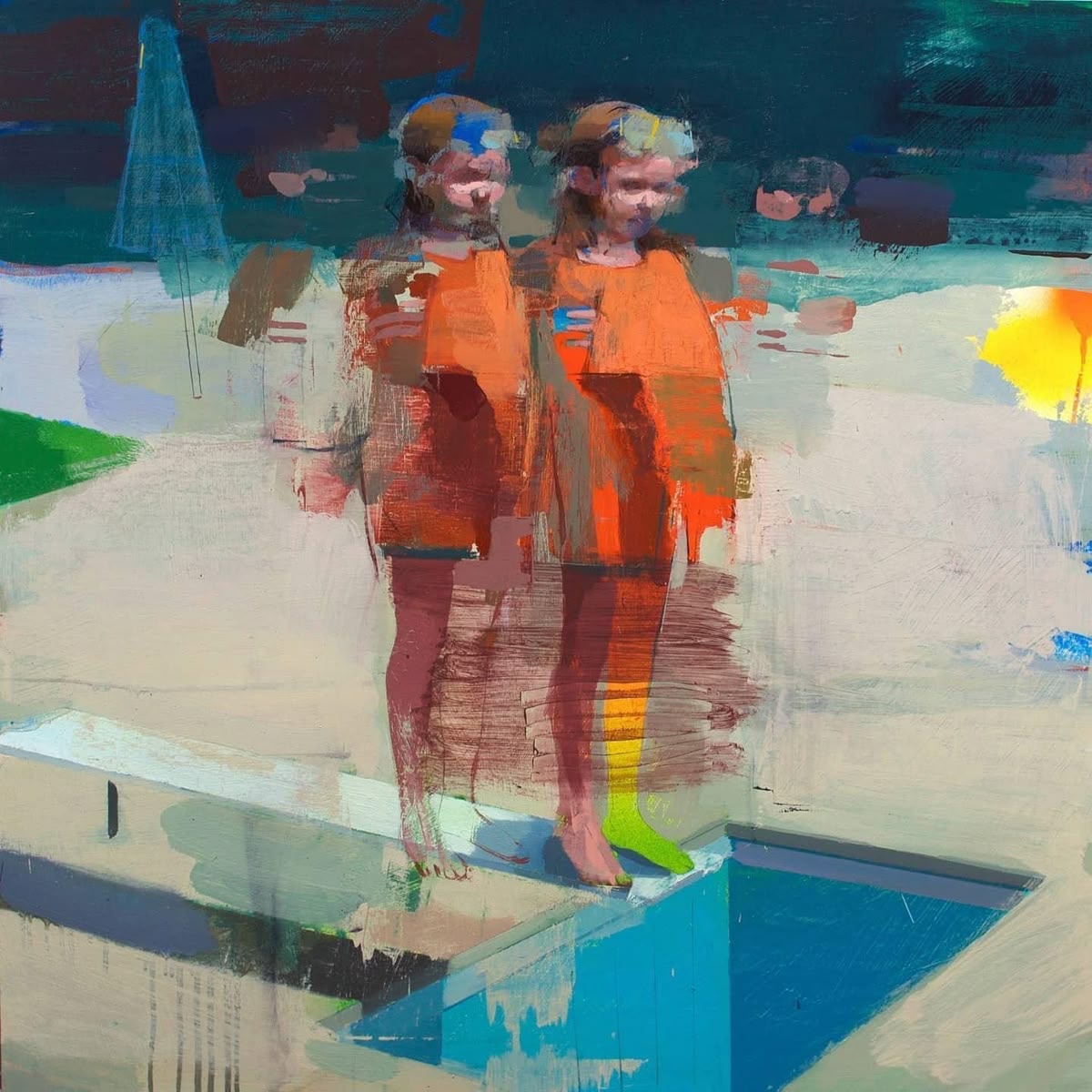 Abstract Figures Beach Scene