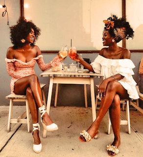 Two Women Enjoying Conversation