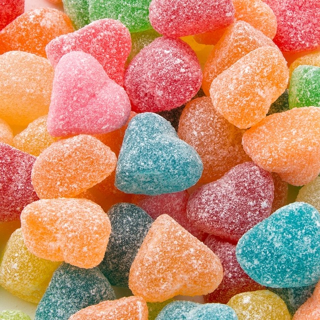 Colorful Sugar Coated Heart Candy