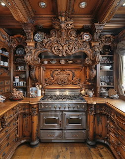 Ornate Wooden Kitchen Interior