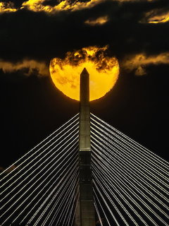 Cable Bridge Full Moon