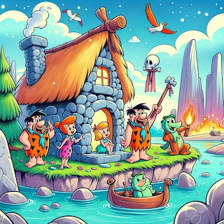 Fliston Family Cartoon Scene
