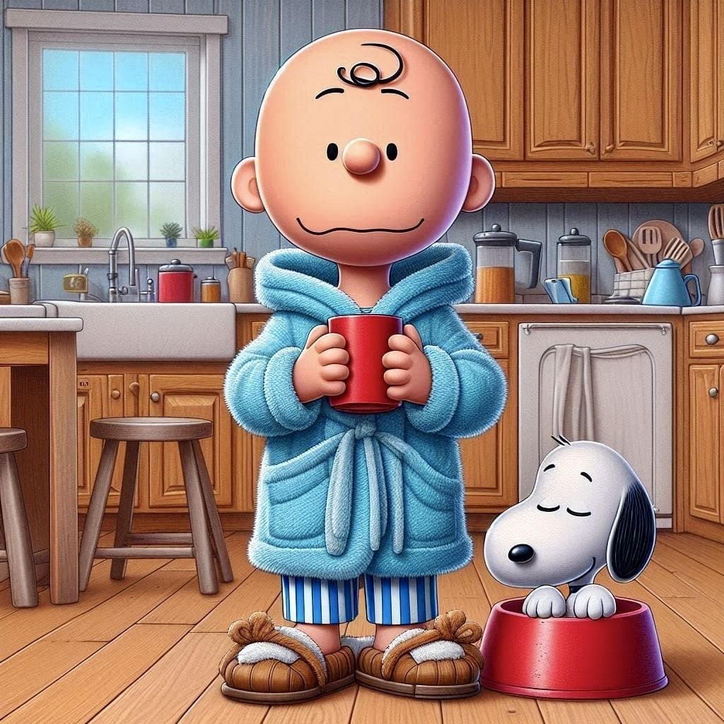 Charlie Brown Morning Kitchen Scene
