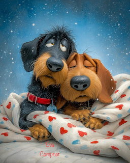 Two Dogs Snuggling Blanket