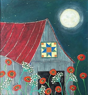 Barn Quilt in Moonlight