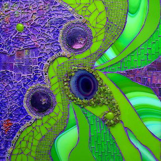 Purple Green Mosaic Art