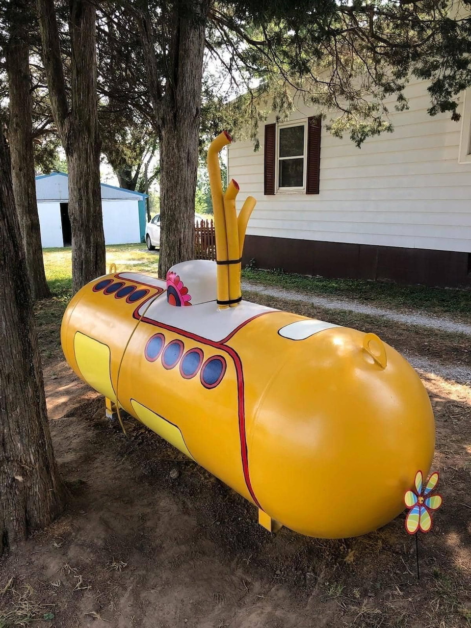 Yellow Submarine Garden Display