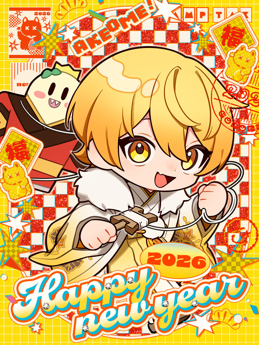 Anime illustration of Akkiy celebrating New Year 2026