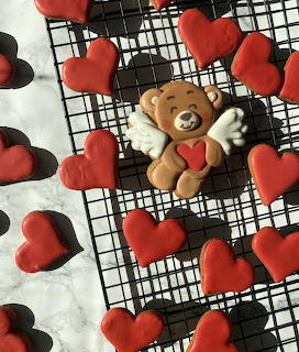 Angel Bear Valentine Cookies