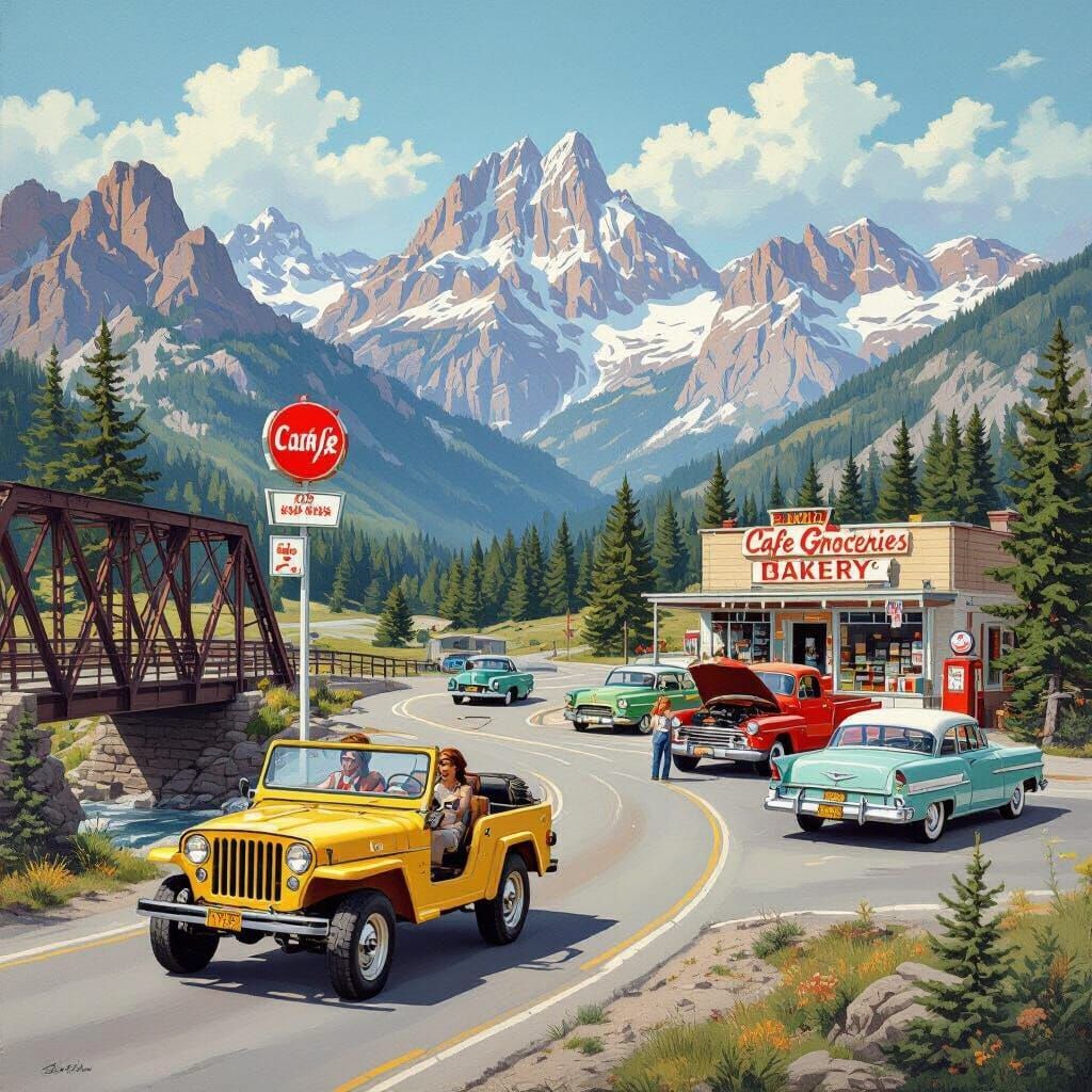 Classic Cars Mountain Road