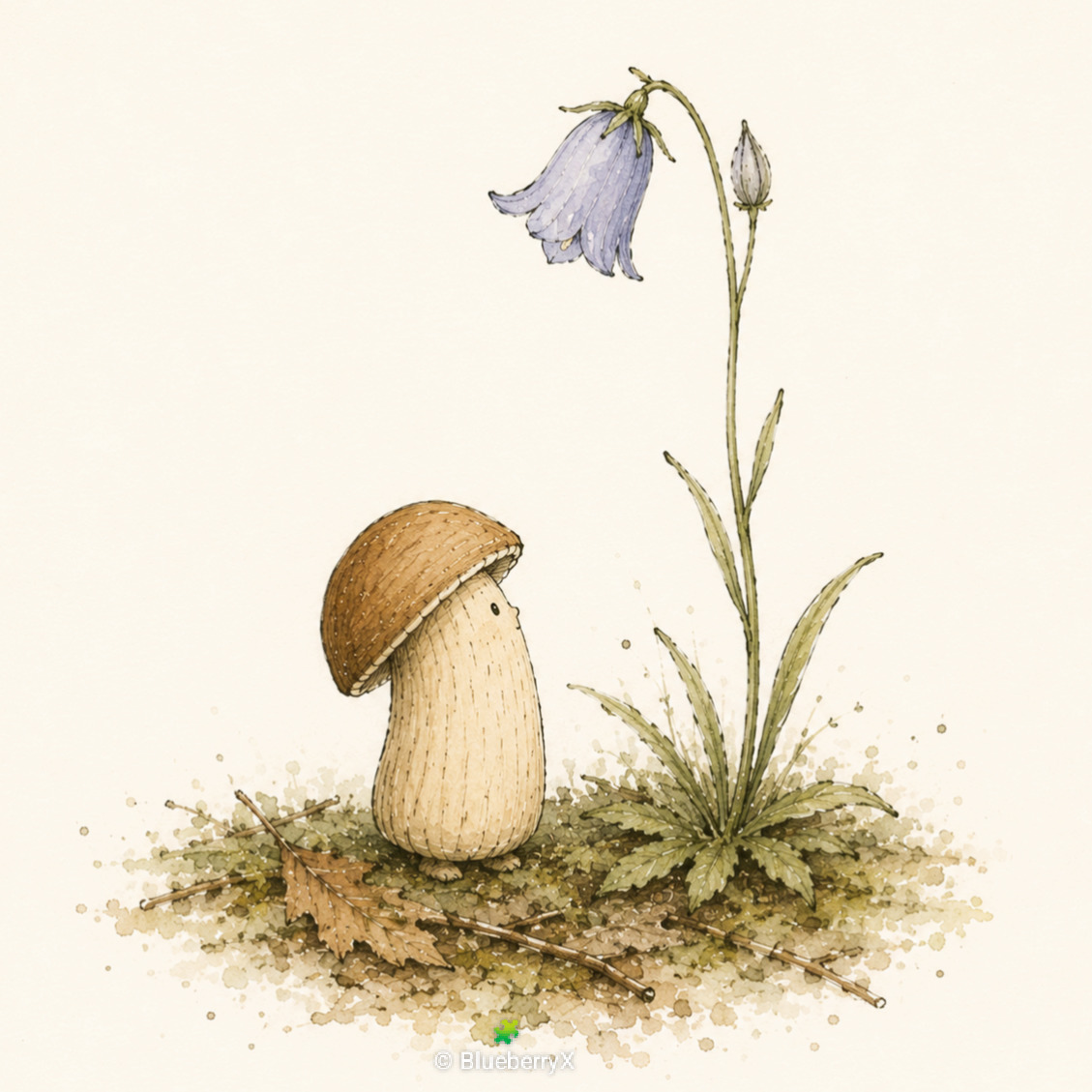 Forest Mushroom Bluebell