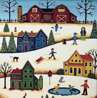 Winter Village Folk Art