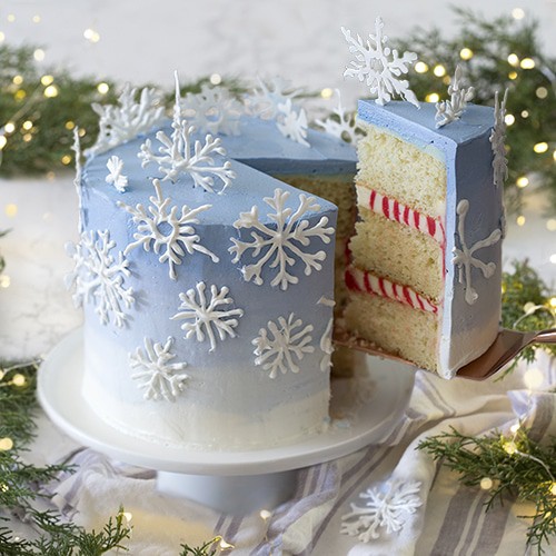 Winter Snowflake Cake