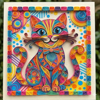 Colorful Quilled Cat