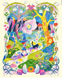 Whimsical Forest Girl Cat