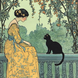 Garden Cat and Lady