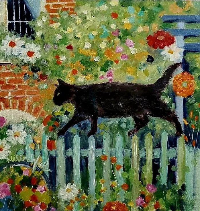 Black Cat in Garden