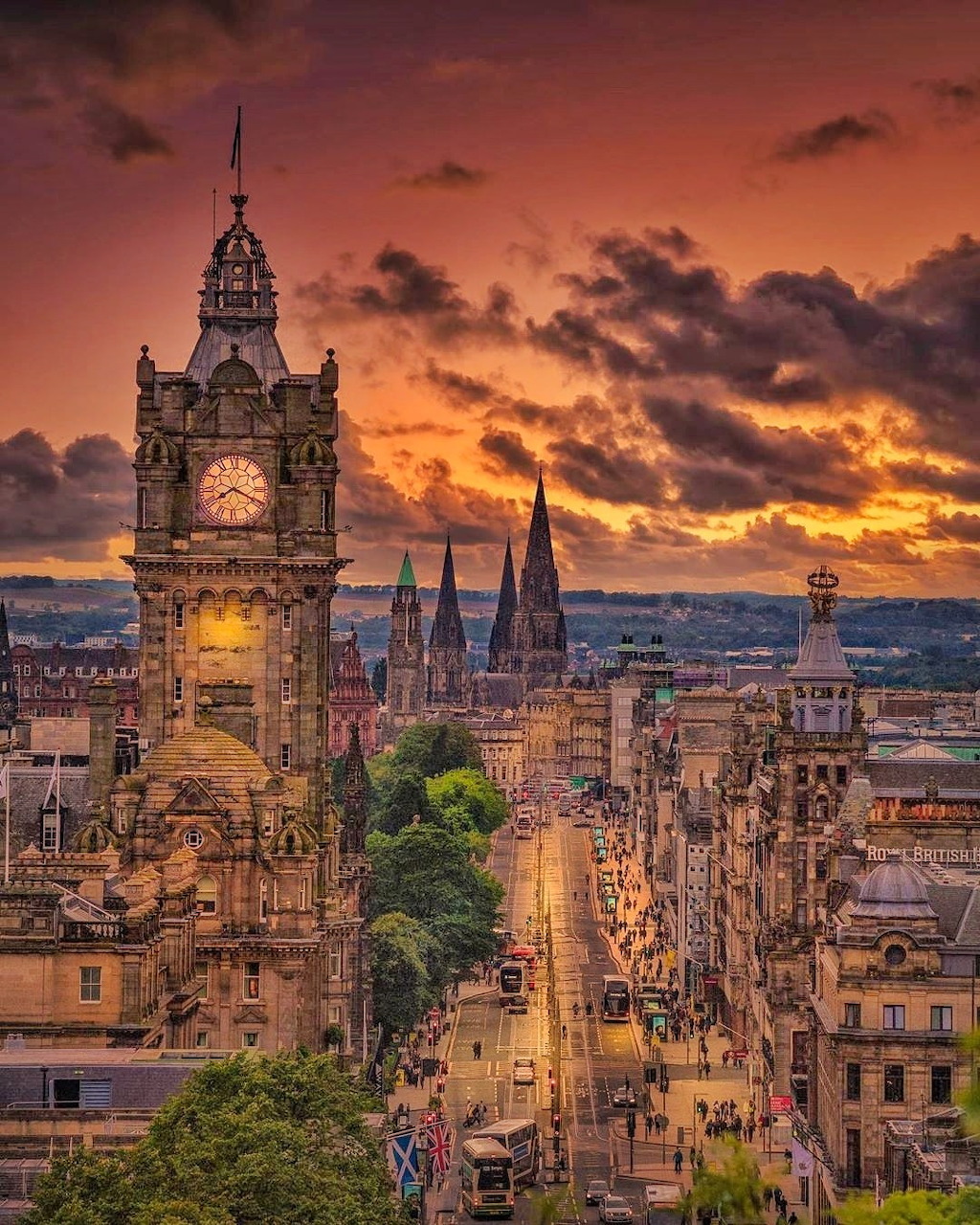Edinburgh Castle on Castle Rock above the city of Edinburgh, Scotland