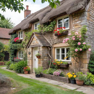 English Thatched Roof Cottage