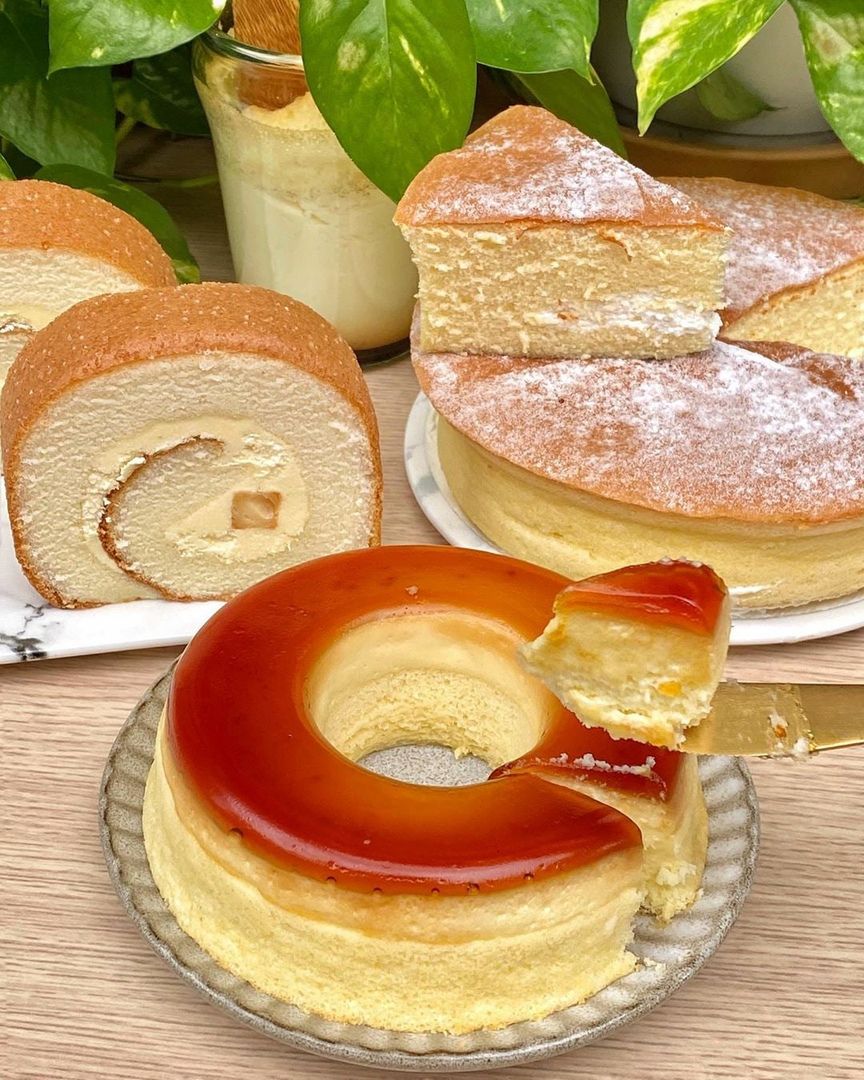Japanese Soufflé Cheesecakes Display