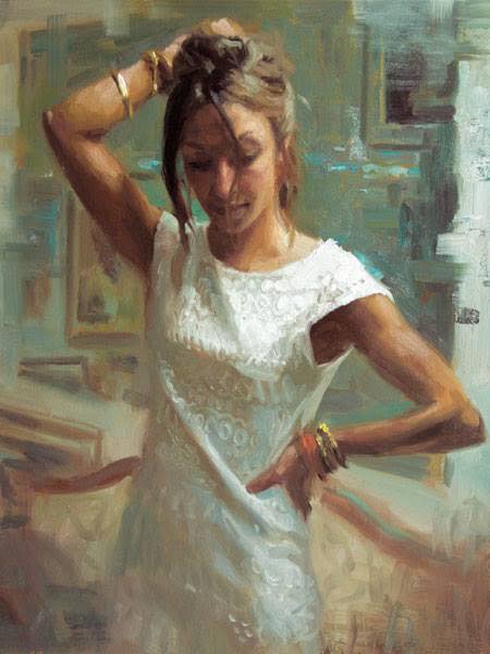 Woman in White Dress