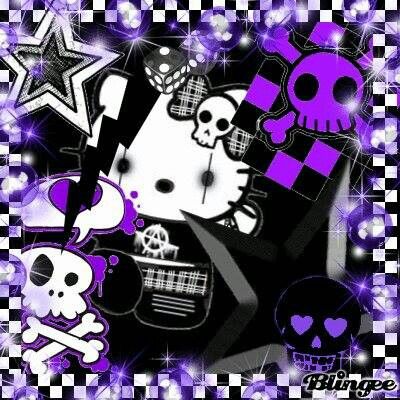Emo Hello Kitty Skull Guitar