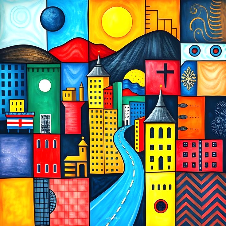 Colorful Abstract Cityscape