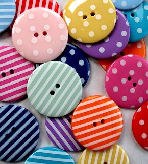 Colorful Striped and Polka Dot Buttons