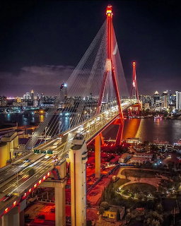 China Cable-Stayed Bridge Night