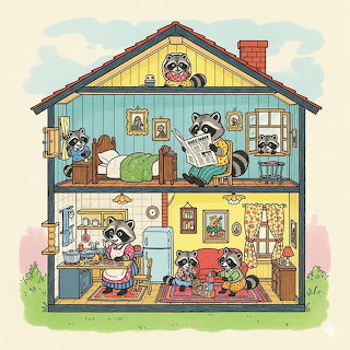 Raccoon Family Dollhouse