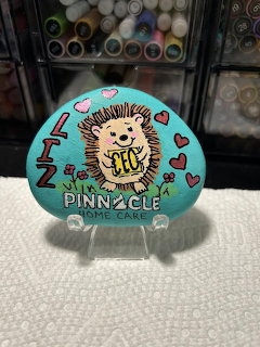 Painted Hedgehog Rock Art