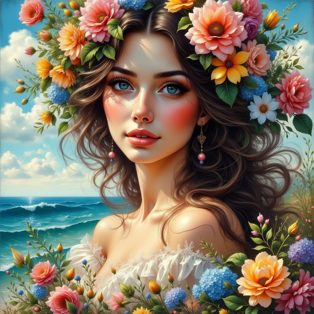Floral Ocean Woman