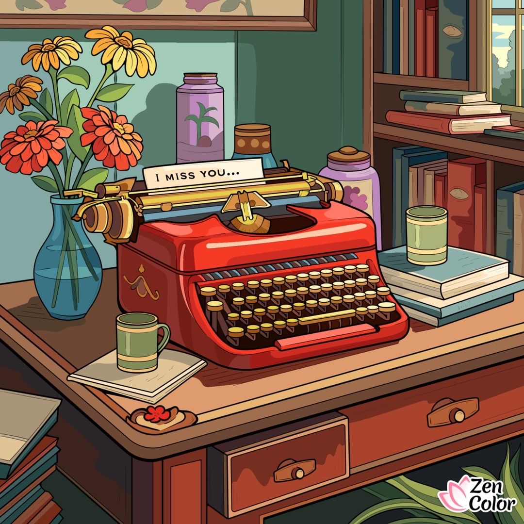 Red Vintage Typewriter
