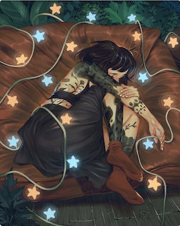 Anime Girl with Glowing Stars