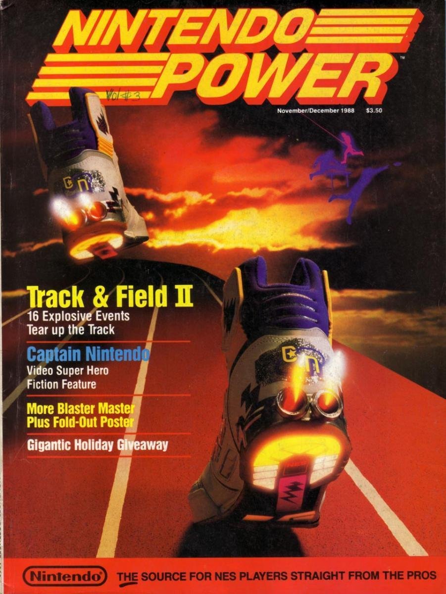 Nintendo Power Issue 3 cover featuring Track & Field II