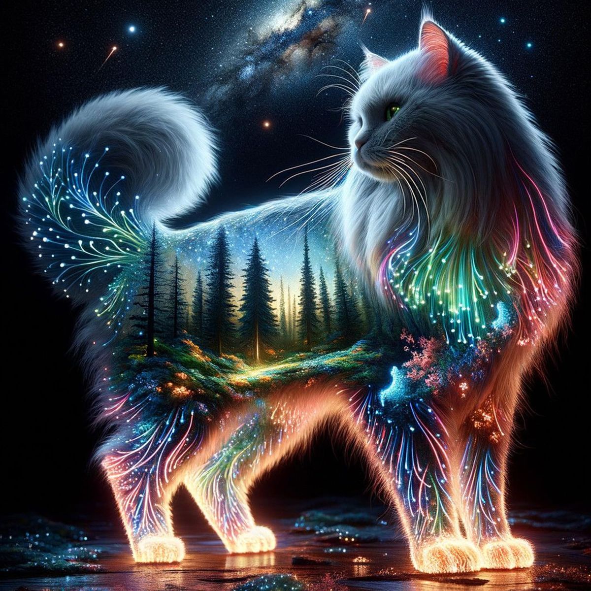 Glowing Fantasy Cat