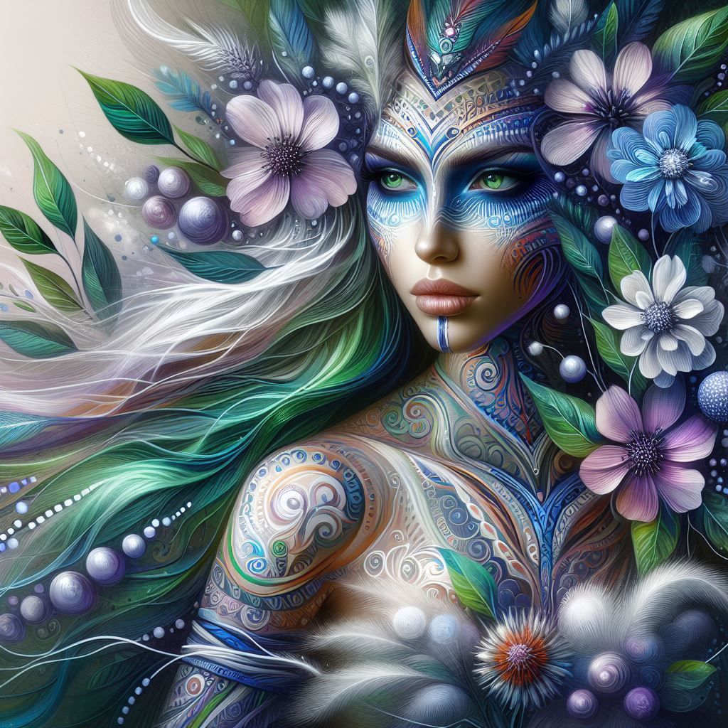 Fantasy Woman Floral Mask