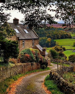 Autumn Cottage Country Lane