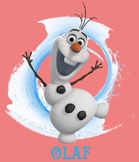 Smiling cartoon snowman with carrot nose and stick arms on pink background