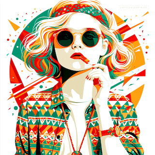 Retro Bohemian Woman Portrait