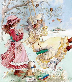 Vintage Girls Illustration