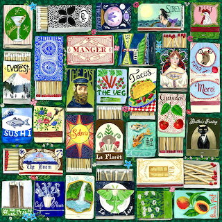 Vintage Matchbox Label Collage