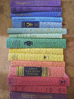 Colorful Stacked Book Spines