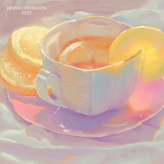 Iridescent Tea Cup Still Life