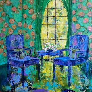 Colorful Interior with Blue Chairs