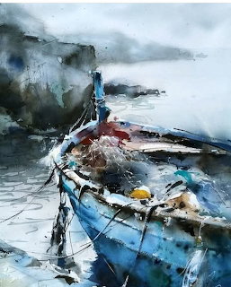 Watercolor Fishing Boat