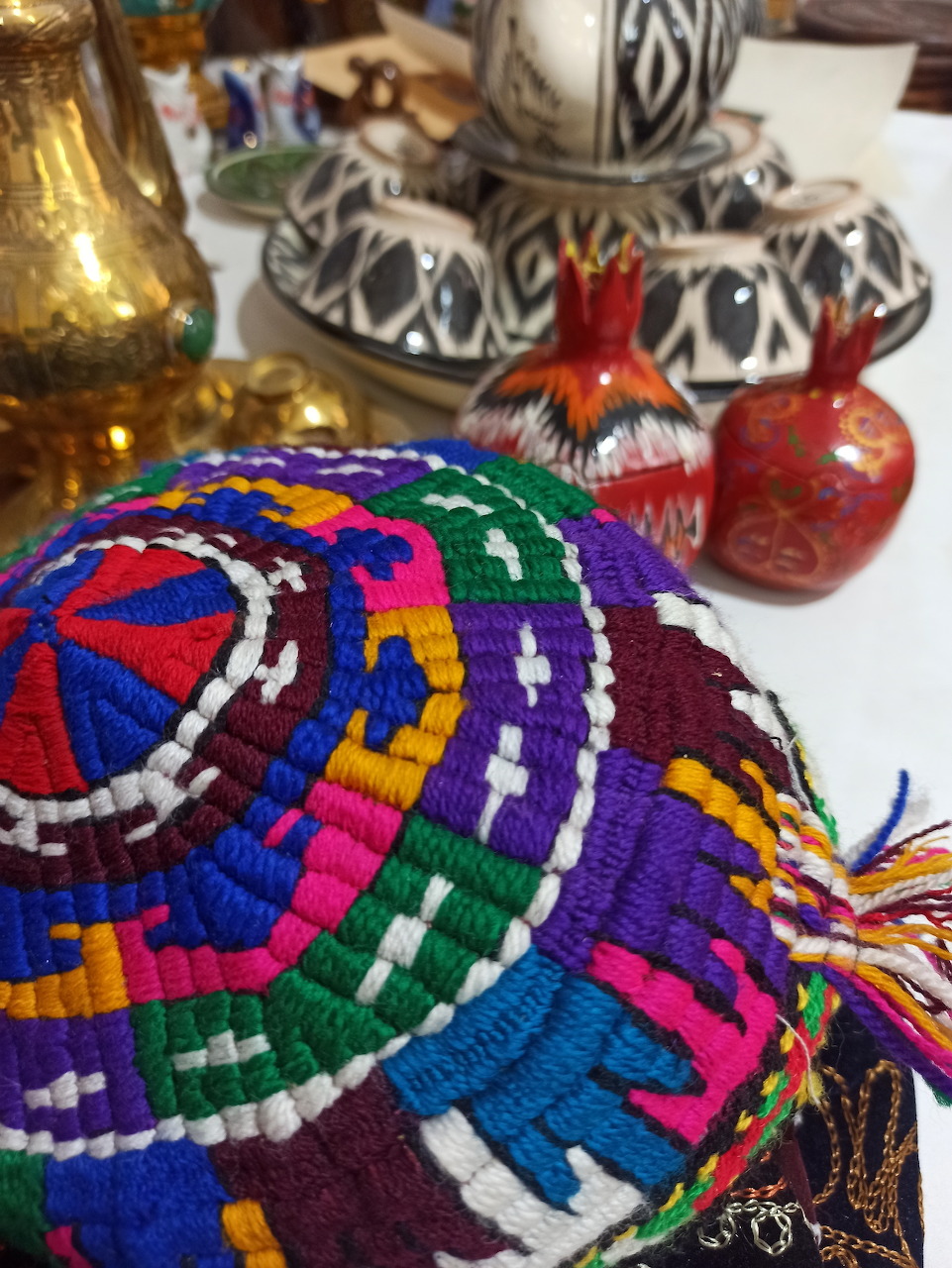 Uzbek Embroidered Textiles Display