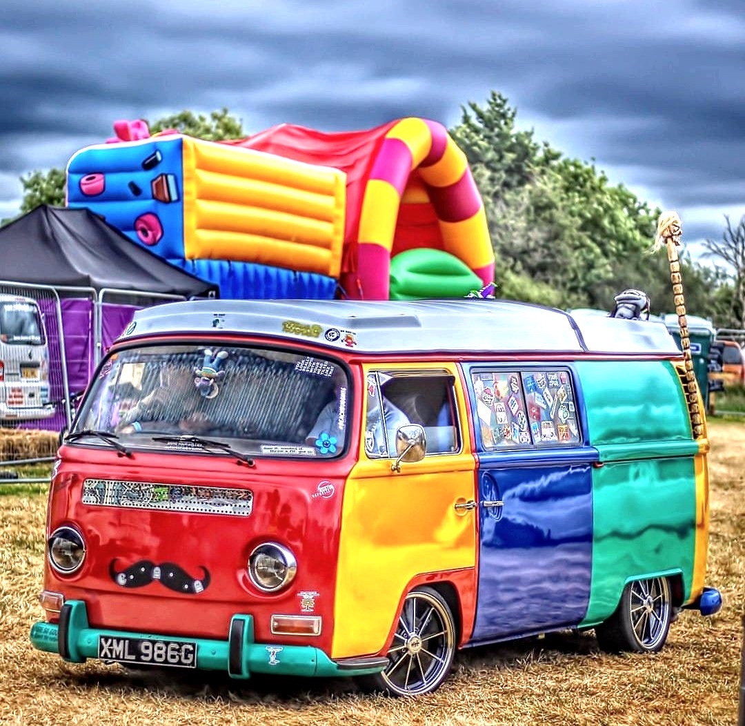 Rainbow Volkswagen Bus with Inflatable